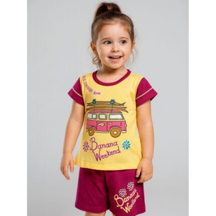 طقم أطفال قطعتين شورت + تيشيريت