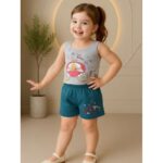 طقم أطفال قطعتين شورت + تيشيريت