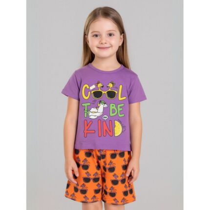 طقم أطفال قطعتين شورت + تيشيريت