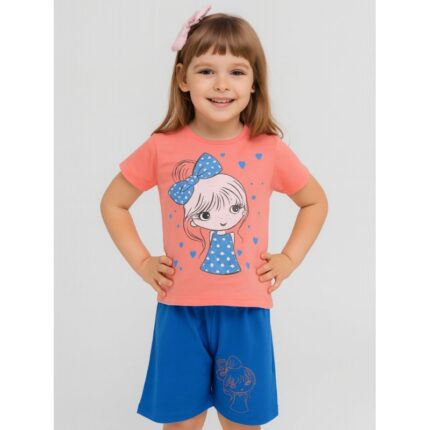 طقم أطفال قطعتين شورت + تيشيريت