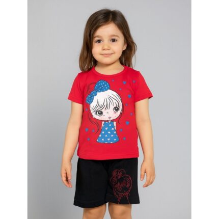 طقم أطفال قطعتين شورت + تيشيريت