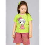 طقم أطفال قطعتين شورت + تيشيريت