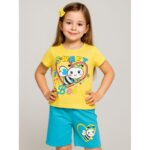 طقم أطفال بناتي تيشيرت + شورت