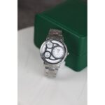 ساعه يد رجاليه دائري ستانلس ستيل لون فضي