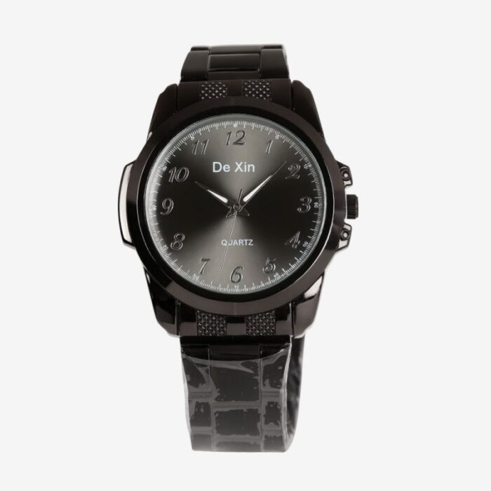 ⁦ساعه يد رجاليه دائري ستانلس ستيل لون اسود⁩ - الصورة ⁦2⁩