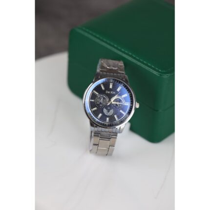 ساعه يد رجاليه دائري ستانلس ستيل لون فضي