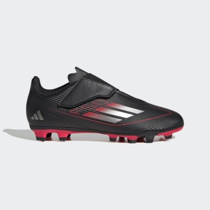 adidas Kids' F50 Club Hook-and-Loop Firm/Multi-Ground Boots - Black