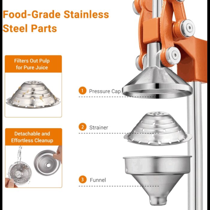 ⁦عصارة يدوية ستانلس من يونيفيرسال لون برتقالي⁩ - الصورة ⁦3⁩