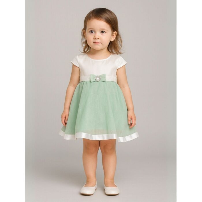 ⁦فستان بناتي لون أخضر فستقي⁩ - الصورة ⁦2⁩