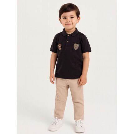 طقم ولادي أسود وبيج