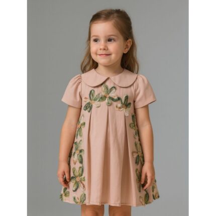 فستان بناتي لون زهري