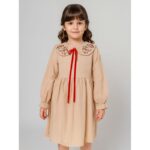 فستان بناتي لون بيج