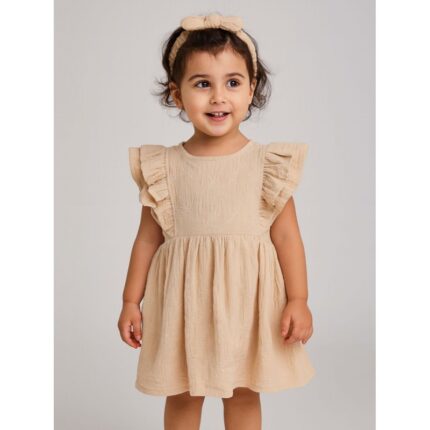 فستان بناتي لون بيج