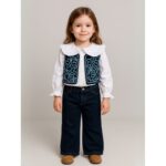 طقم بناتي 3 قطع كحلي