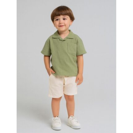 طقم ولادي قطعتين شورت وبلوزة