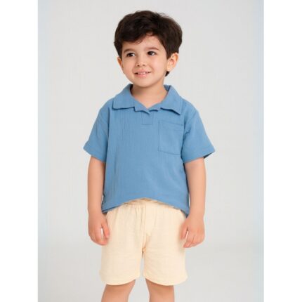 طقم ولادي قطعتين شورت وبلوزة