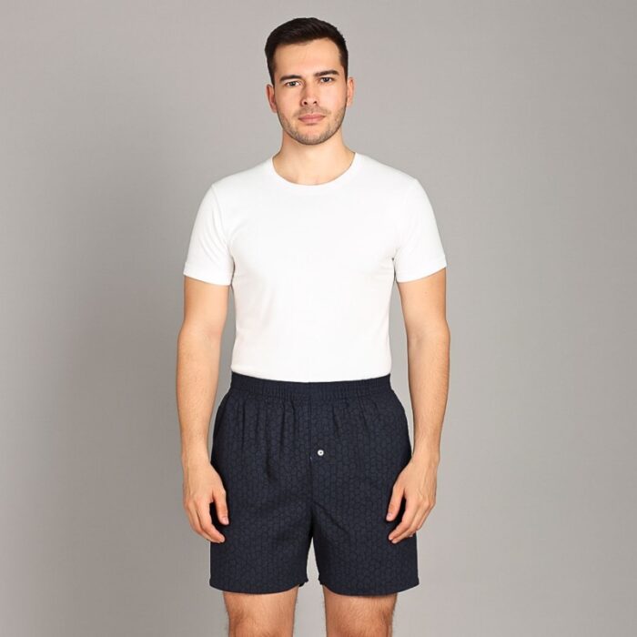 ⁦بوكسر رجال قطني لون رمادي بأشكال⁩ - الصورة ⁦2⁩