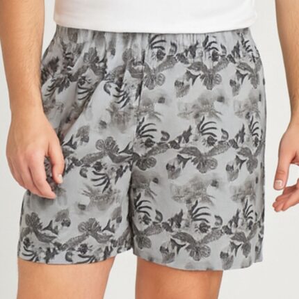 بوكسر رجال قطني لون رمادي بأشكال