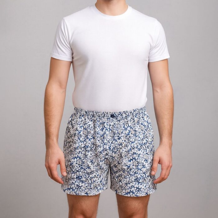 ⁦بوكسر رجال قطني لون أبيض بأشكال⁩ - الصورة ⁦2⁩