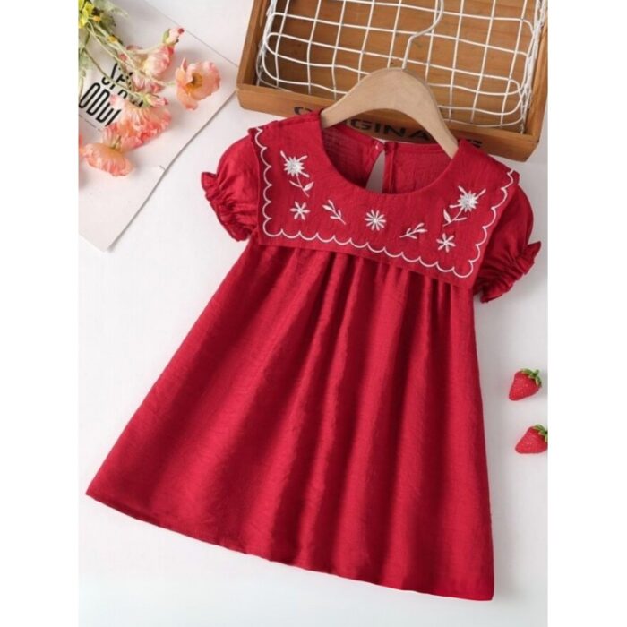 ⁦فستان بناتي لون احمر⁩ - الصورة ⁦2⁩