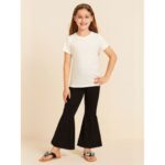 بنطلون اسود بناتي مع اجر عريضة