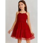 فستان بناتي لون احمر