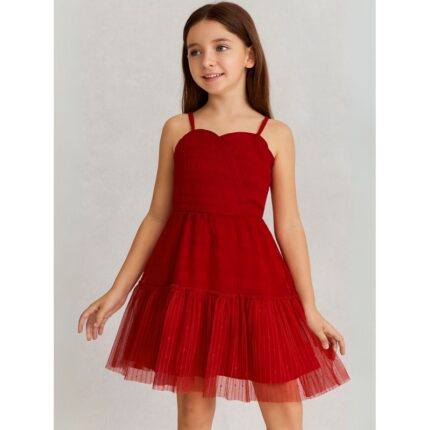 فستان بناتي لون احمر