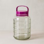 مرتبان زجاج غطاء بلاستيك حجم 8 لتر