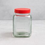 مرتبان زجاج غطاء بلاستيك حجم 3 لتر