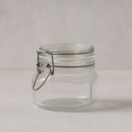 مرتبان زجاج غطاء كبس حجم 0.25 لتر