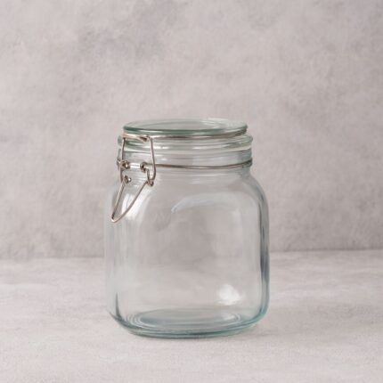 مرتبان زجاج غطاء كبس حجم 0.5 لتر