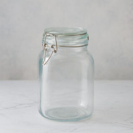 مرتبان زجاج غطاء كبس 2 لتر