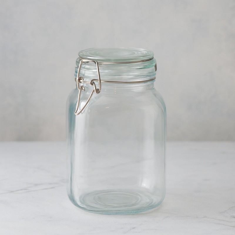 ⁦مرتبان زجاج غطاء كبس 2 لتر⁩ - الصورة ⁦1⁩