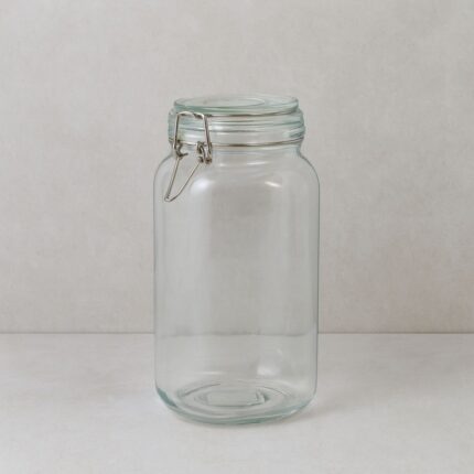 مرتبان زجاج غطاء كبس 3 لتر