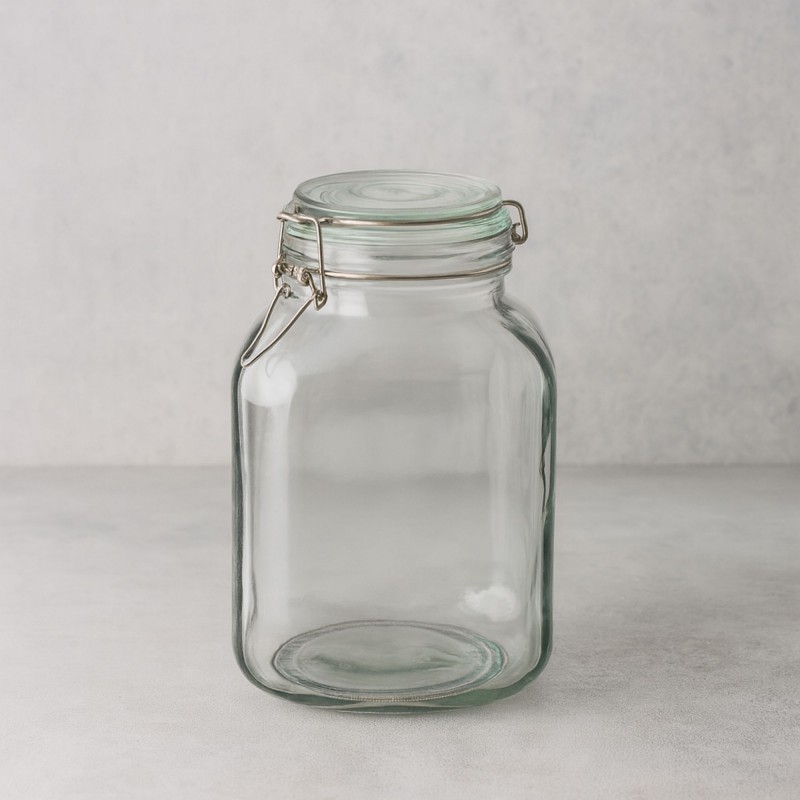 ⁦مرتبان زجاج غطاء كبس 5 لتر⁩ - الصورة ⁦1⁩