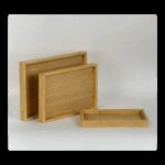 طقم صواني خشب (3 قطع) بثلاث أحجام