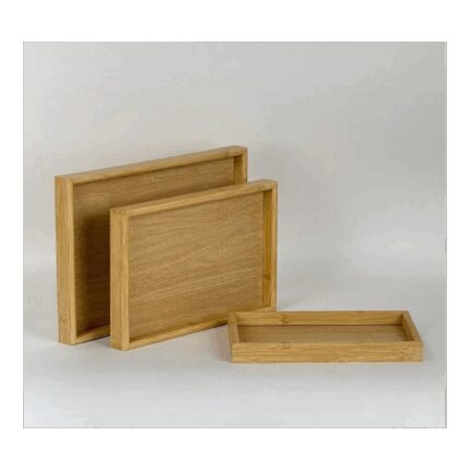 طقم صواني خشب (3 قطع) بثلاث أحجام