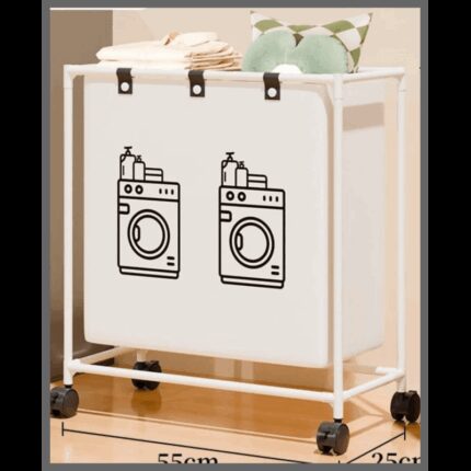 سلة غسيل متنقلة متعددة الاستعمالات (57×55×25 سم)