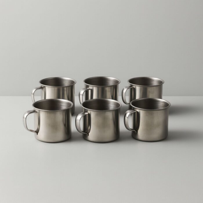 ⁦طقم كاسات ستيل عدد 6 كاسات⁩ - الصورة ⁦2⁩