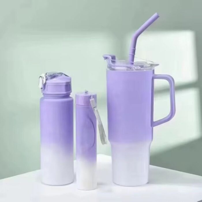 103391097_68da970962f33 بكج مطرات صحية مع مقبض لون بنفسجي موشح ( 3 قطع ) - الصورة 1