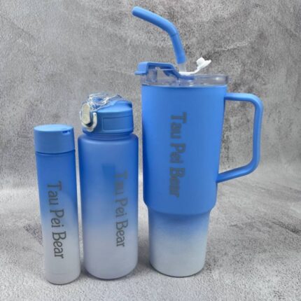 بكج مطرات صحية مع مقبض لون ازرق موشح ( 3 قطع )