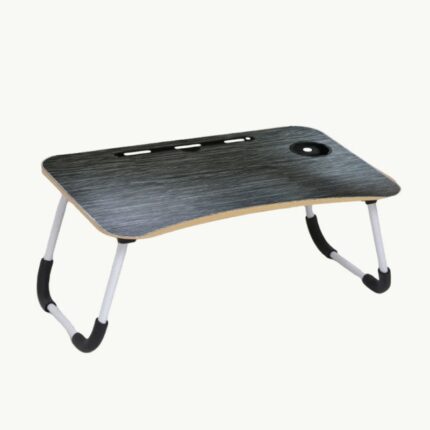 طاولة اللاب توب والدراسة القابلة للطي جودة ممتازة وعملية لون اسود مع مكان مخصص لحمل الكوب