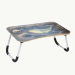 طاولة اللاب توب والدراسة القابلة للطي جودة ممتازة وعملية مرسمة حوت ازرق مع مكان مخصص لحمل الكوب