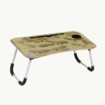 طاولة اللاب توب والدراسة القابلة للطي جودة ممتازة وعملية مرسمة ليمون اصفر مع مكان مخصص لحمل الكوب