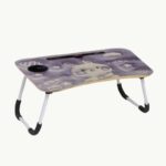 طاولة اللاب توب والدراسة القابلة للطي جودة ممتازة وعملية مرسمة ارنب بنفسجي مع مكان مخصص لحمل الكوب