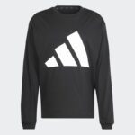 Adidas Mens' Essentials Big Logo Single Jersey Long Sleeve Tee- Black