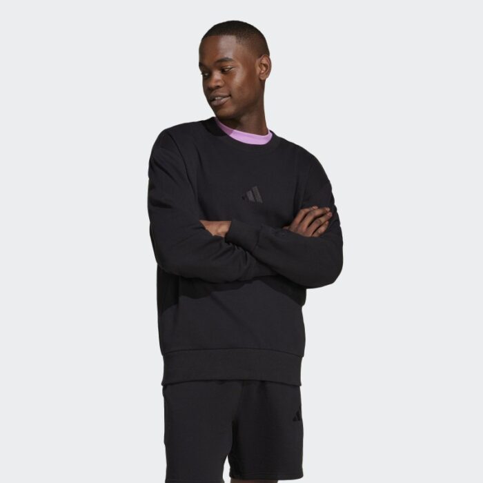 ⁦Adidas Mens' ALL SZN French Terry Sweatshirt- Black⁩ - الصورة ⁦3⁩