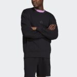⁦Adidas Mens' ALL SZN French Terry Sweatshirt- Black⁩ - الصورة ⁦4⁩