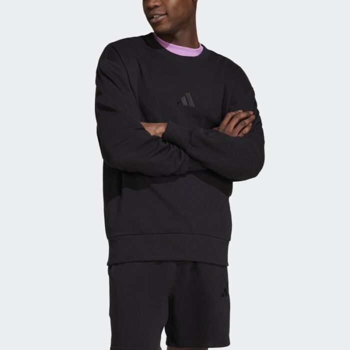 ⁦Adidas Mens' ALL SZN French Terry Sweatshirt- Black⁩ - الصورة ⁦4⁩
