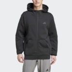 ⁦Adidas Mens' Designed for Training Full-Zip Track Jacket - Black⁩ - الصورة ⁦4⁩